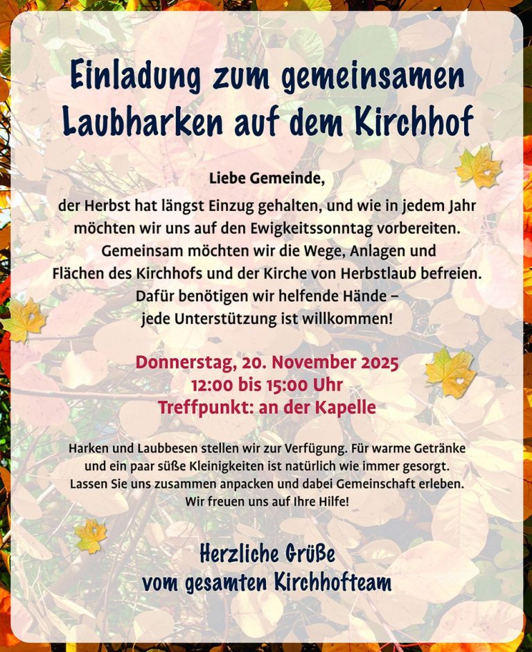 Laubharken auf dem Kirchhof