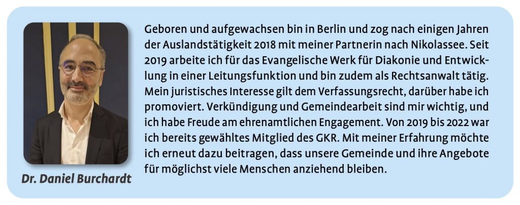 Vorstellung GKR-Kandidat Dr. Daniel Burchardt